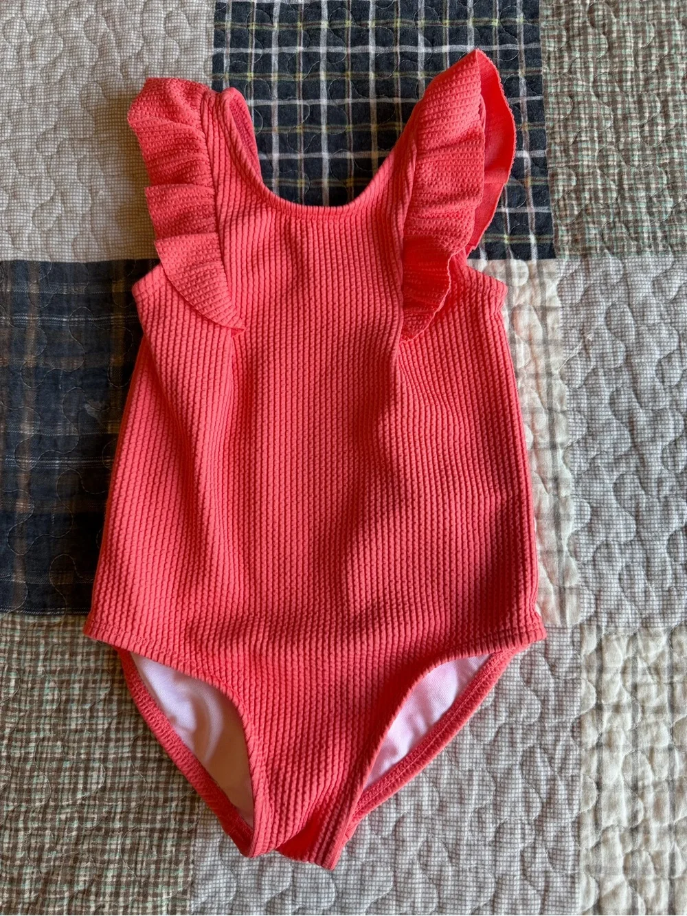 Carter's Coral Ruffle Toddler One-Piece